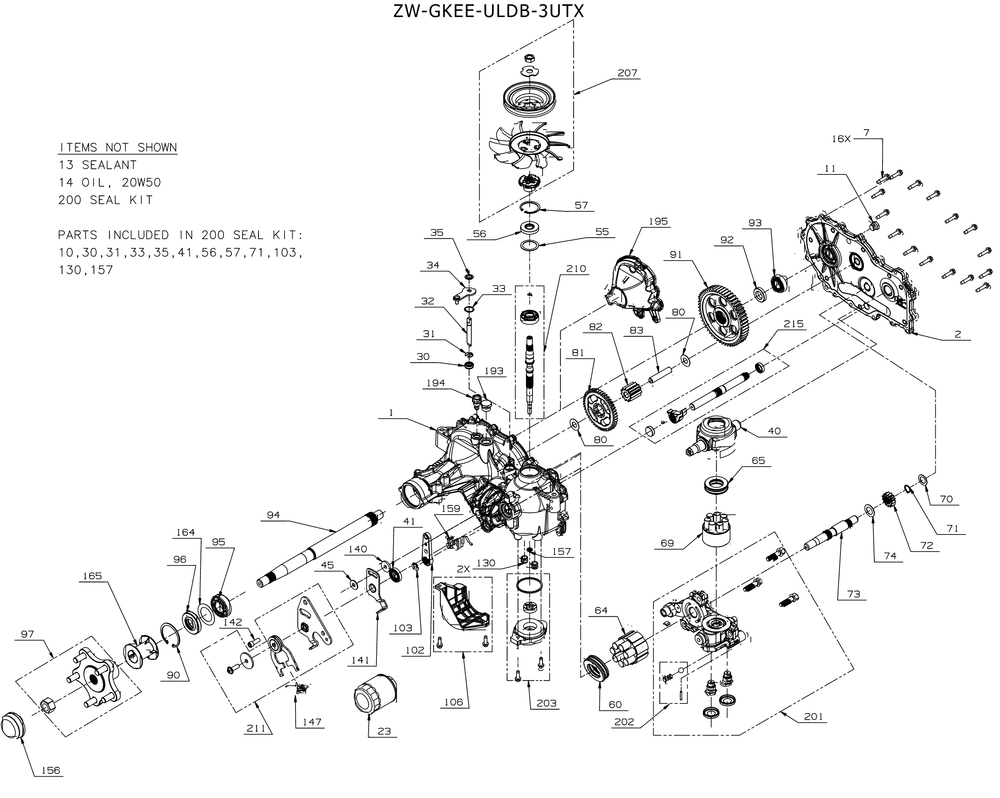 Transmission (Rh) Diagram and Parts List for ZTX6-54KW (47RIAHA7010)(2022) Cub Cadet Lawn Tractor